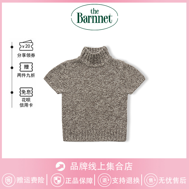 [in Stock] Korean the Barnnet Eight Milk Wool Sweater Elegant Wool Turtleneck Short Sleeve Knit Top for Women