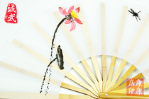 High-end bamboo bone ink lotus Kung Fu sound fan Chinese style martial arts performance fan opens and closes smoothly