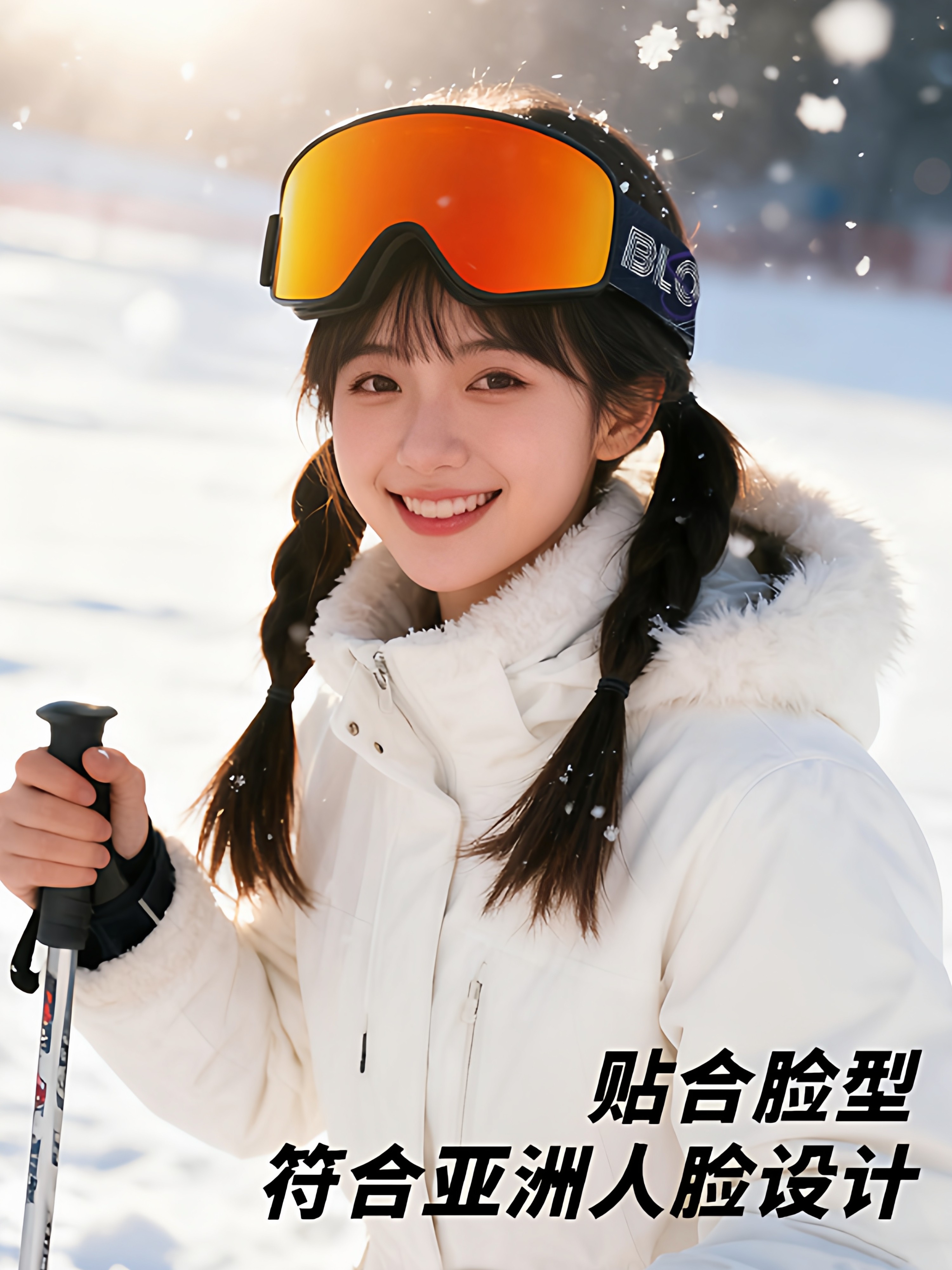 Magnetic Flip-Up Ski Goggles, Women's Cylindrical Glasses, Breathable, High-Definition, Anti-Fog, Men's Clip-On Myopia Ski Glasses