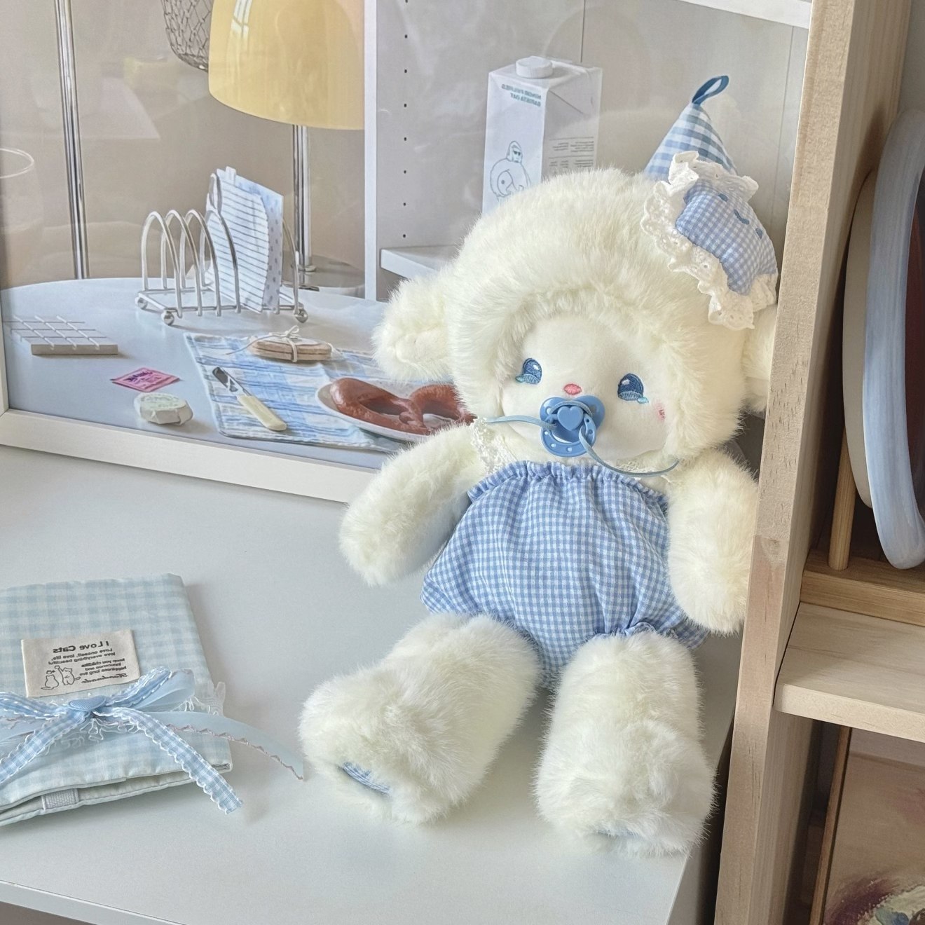 Authentic Running Pacifier Little Sheep Plush Toy Girl Sleeping Pillow Doll Children's Birthday Gift for Girls