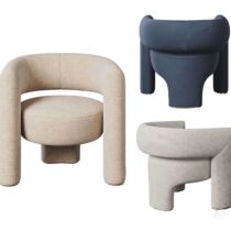 Italian simple and creative lamb velvet fabric single sofa living room balcony sales office model room reception sofa chair