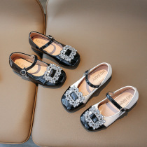 High-end bala Baba horse trendy brand duck deer girls leather shoes 2024 new summer new baby girl rhinestone male shoes