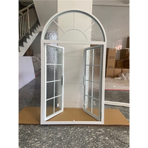Arched glass window double window indoor window shape arched partition French retro door and window double window iron art