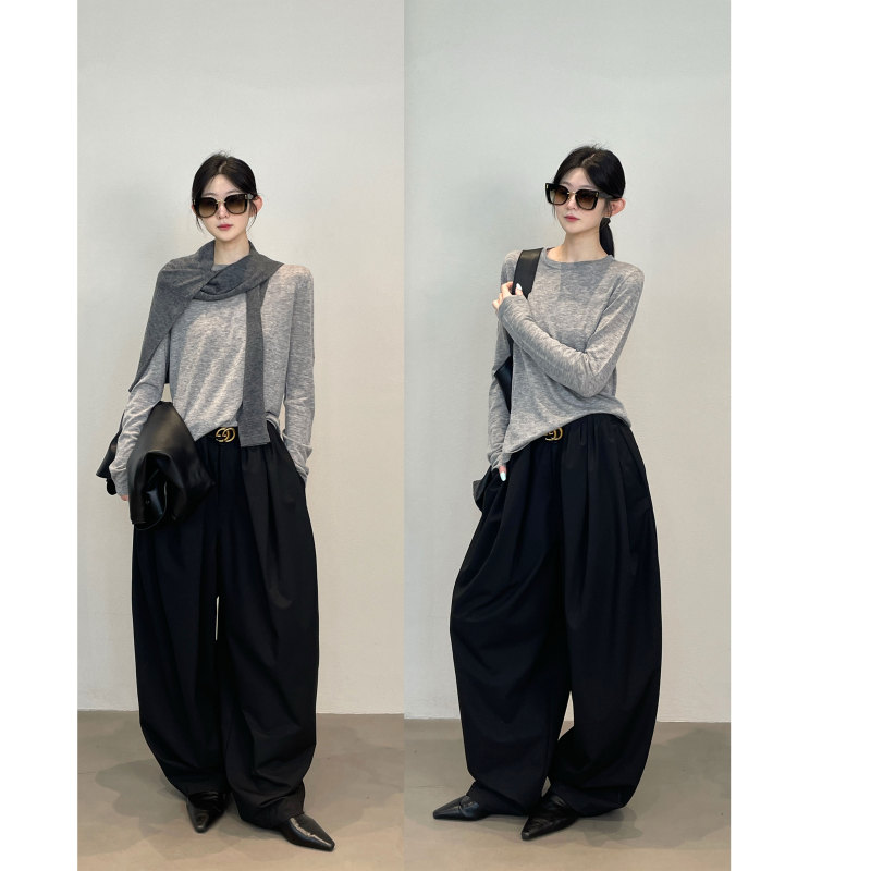 Zhiyu Machine-Washable Water-Soluble Wool Base Layer High-Thread-Count Fine-Spun Merino Wool Round-Neck Long-Sleeve High-Intelligence Knitwear