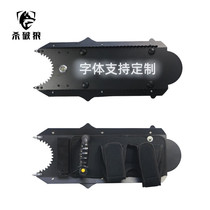 Handheld riot-proof arm shield aluminum alloy security explosion-proof shield with illuminated serrated double-layer shock-absorbing arm shield