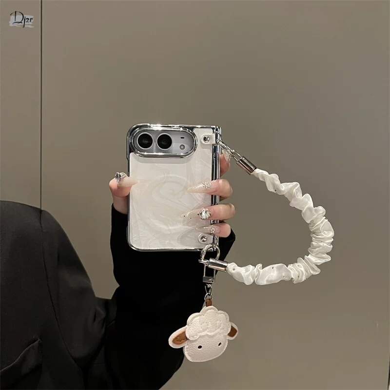 Suitable for iPhone Duo Foldable Screen Phone Case, New 2026 White Snow Mountain Pattern with Small Sheep Pendant, Apple 18 Ultra Magnetic High-End Feel Duo with Strap and Rhinestone Lanyard Protective Case for Women Suitable for iPhone Duo Foldable Screen Phone Case, New 2026 White Snow Mountain Pattern with Small Sheep Pendant, Apple 18 Ultra Magnetic High-End Feel Duo with Strap and Rhinestone Lanyard Protective Case for Women