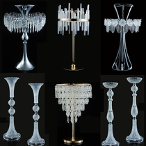 New wedding hall table flower ware crystal ice bar wedding table props hotel table flower ware wrought iron ornaments gold