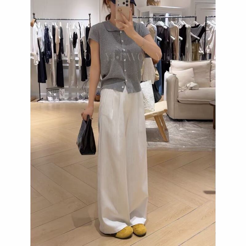 【Xiaoshuang Little Man】Slimming High-Waisted Casual Versatile Loose Drapey Casual Pants-2056 【Xiaoshuang Little Man】Slimming High-Waisted Casual Versatile Loose Drapey Casual Pants-2056