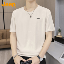 Jeep吉普休闲短袖t恤男士夏季薄款运动上衣潮流百搭圆领体恤衫男