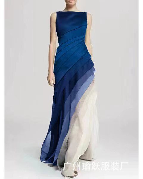 Black Multi-Layered Gauze Dress: Heavy-Duty High-Waist - Taobao product photo 8