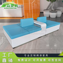 Bank waiting area sofa and coffee table combination painted construction bank lobby reception lounge area waiting sofa customization