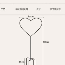 心形花架爬藤架铁线莲蓝雪花茉莉棒棒糖造型园艺固定花盆支架铁艺