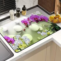 Kitchen drain mat sink dishwashing mat tabletop bar absorbent mat quick-drying insulation heat-resistant high-temperature coffee table anti-scalding mat