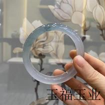 Myanmars high-end jadeite bracelet ice type square round jade bracelet floating flower clear water imperial concubine jade bracelet womens model