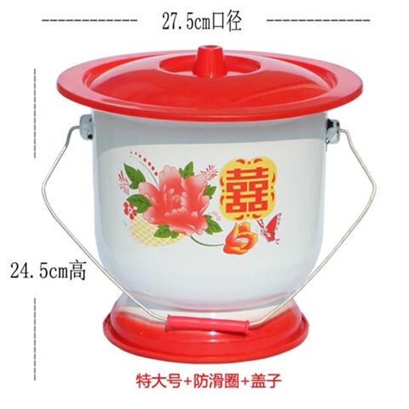 Iron small spittoon woman enamel urine barrel adult urinals with lid deodorized home Night Tub Seniors bedroom Thickened Urine Pot-Taobao