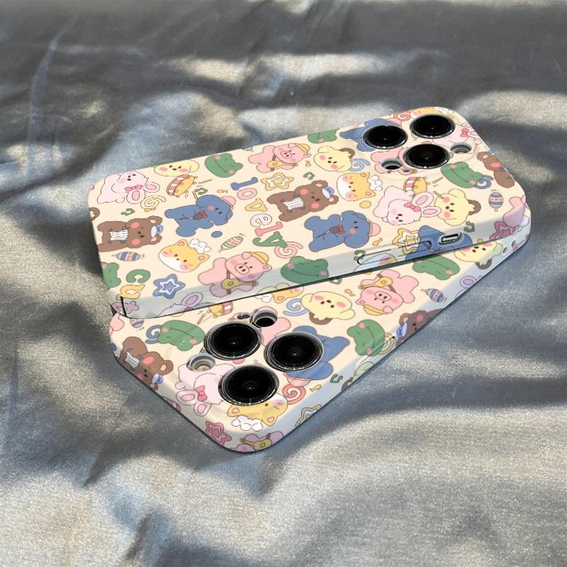 Little Bear Apple 14 Pro Max Phone Case iPhone 13 Film Case 15 Plus Fun Animal 12 Mini Trendy Female Model Suitable for Huawei Xiaomi Oppo Vivo Honor X50 Redmi K4011