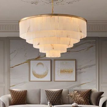 All copper marble living room chandelier main light luxury dining room bedroom study wall decorative light whole house furniture matching