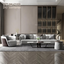 Italian simple light luxury sofa combination small apartment model room club high-end design creative modern coffee table combination