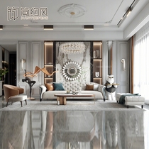 Italian simple light luxury sofa combination small apartment model room club high-end design creative modern coffee table combination