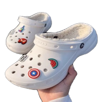 New thick-soled heightening plus velvet shoes warm cloud womens shoes furry shoes warm cotton slippers winter clogs 207938