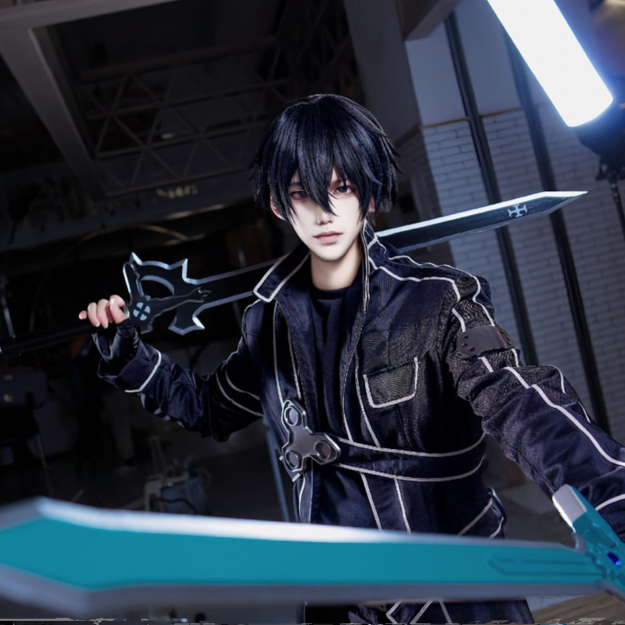 桐人cos服动漫刀剑神域桐谷和人亚丝娜黑色剑士cosplay二次元套装