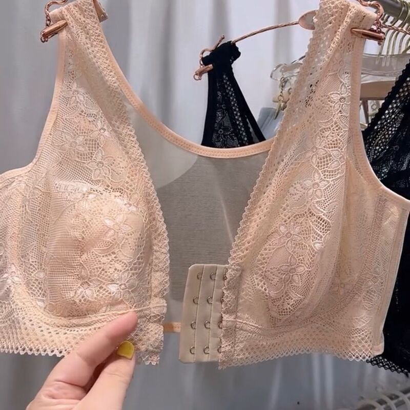 New Summer Airy Front-Button Bunny Ear Bra for Women with Honeycomb Ultra-Thin Inner Cup