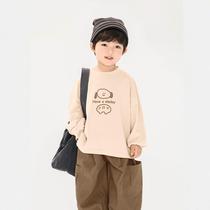 Childrens clothing boys T-shirts long-sleeved autumn clothing childrens Korean style spring and autumn pure cotton tops cartoon bottoming shirts for children