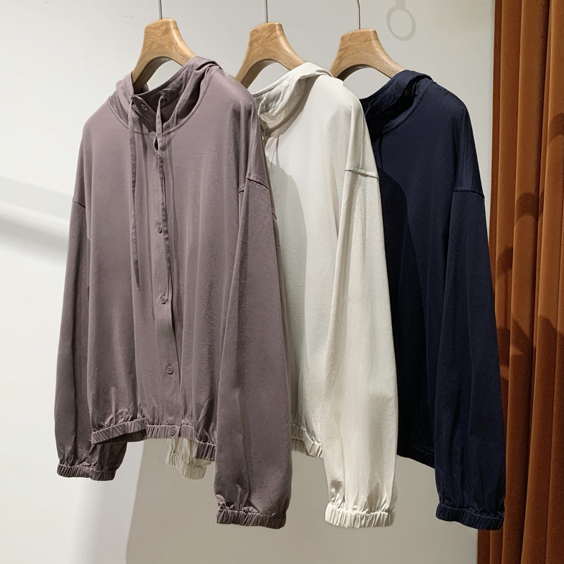 Thin Like Not Wearing Anything~ Real Original Fabric~ 120-Count Pima Cotton Single-Knit Hooded Jacket