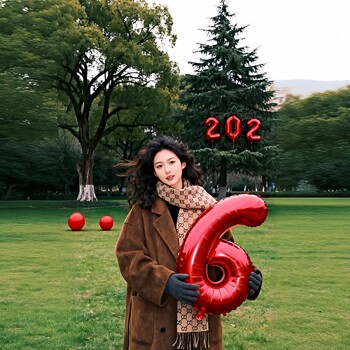 2026 Spring Festival New Year Decoration Balloons, Digital Numbers, New Year's Eve Ceremony Atmosphere, Social Media Photo Setup, Scene Decoration Props