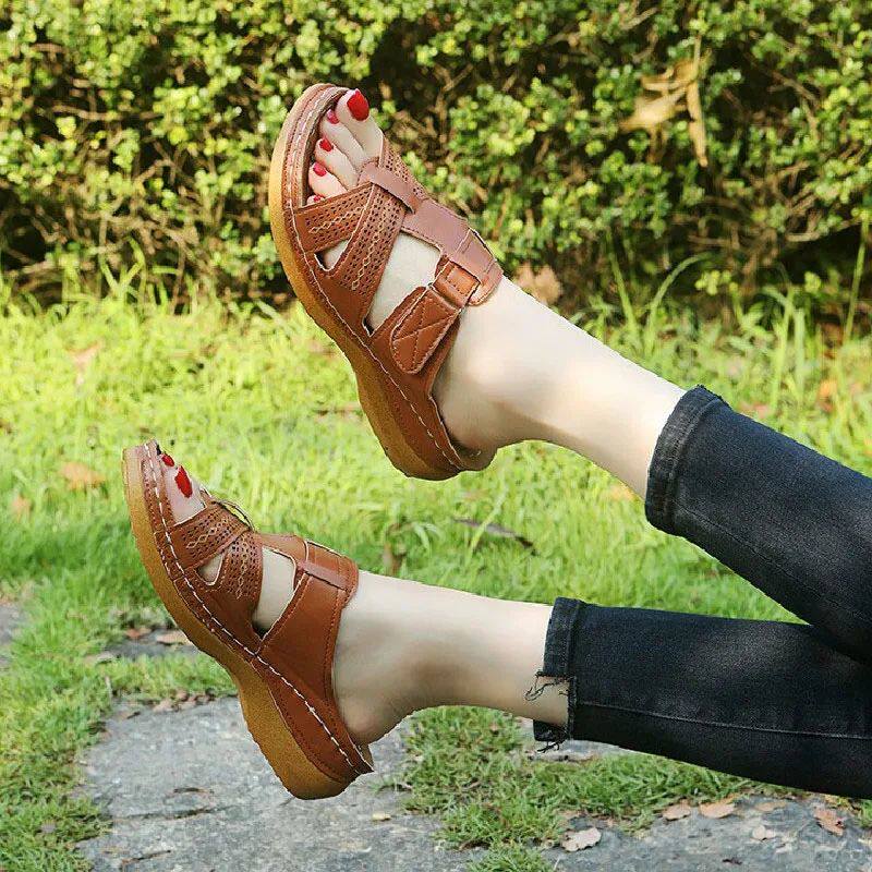 Мода снега сапоги 2023 summer women wedge sandals premium orthopedic open toe OTHER
