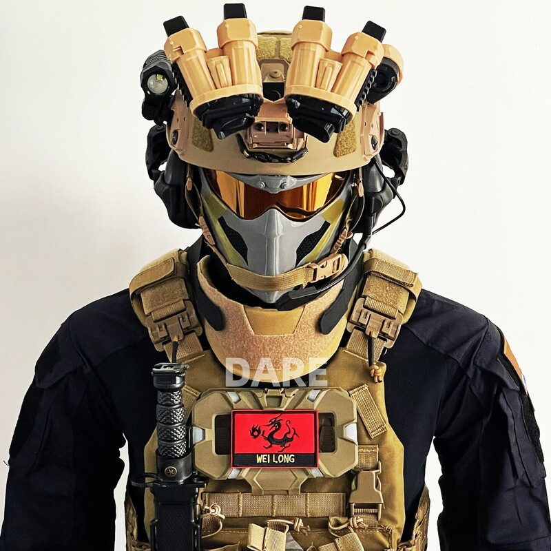 Full Set of Weilong Cosplay Costume, Delta Action Suit, Tactical Gear, Helmet, Vest, Belt, Cosplay Style for Events