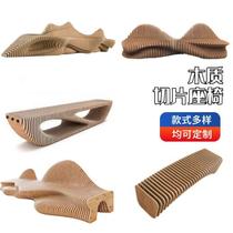 Solid wood sliced ​​leisure seats benches home modern simple wood art chairs outdoor creative rest stools