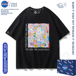 Nasa Labubu Collaboration Short-Sleeve T-Shirt for Men, Summer 2025 New Labubu Anime Merchandise Trendy Clothing