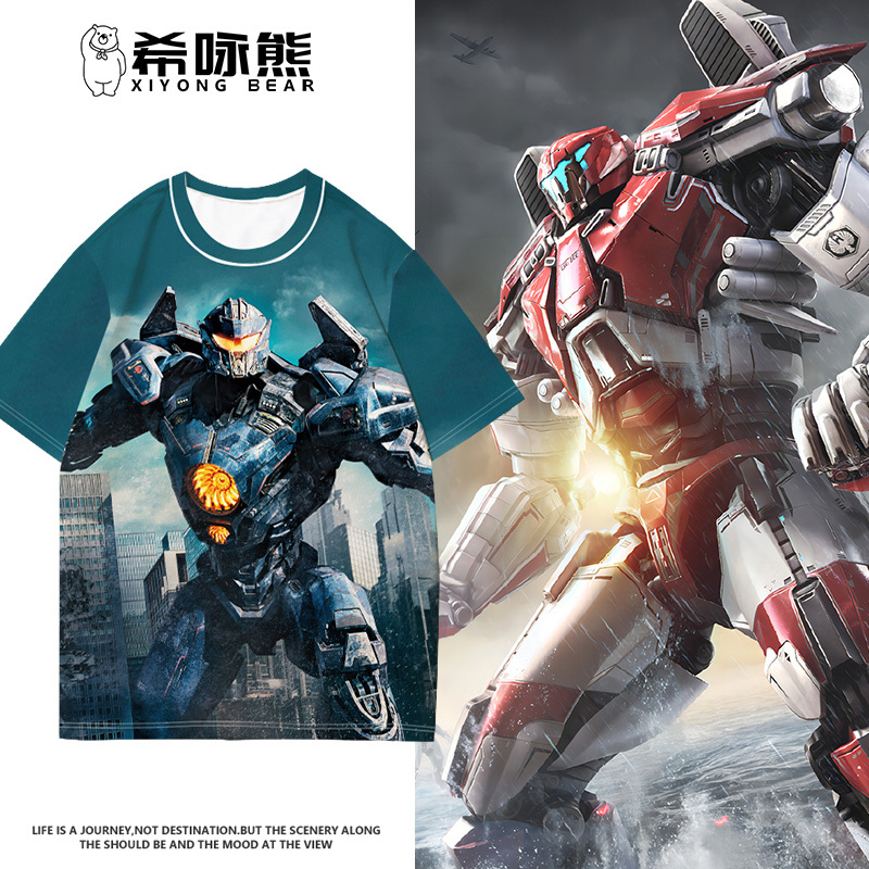 Pacific Rim Movie Merchandise Men's T-Shirt Short Sleeve Summer Dangerous Revenge Wanderer Storm Red Children's Clothing