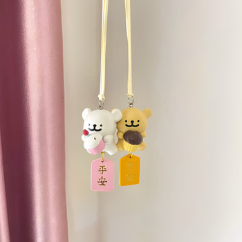 Genuine Line Art Puppy Car Pendant Creative Cartoon Car Decoration Rearview Mirror Hanging Ornament Gift for Girls