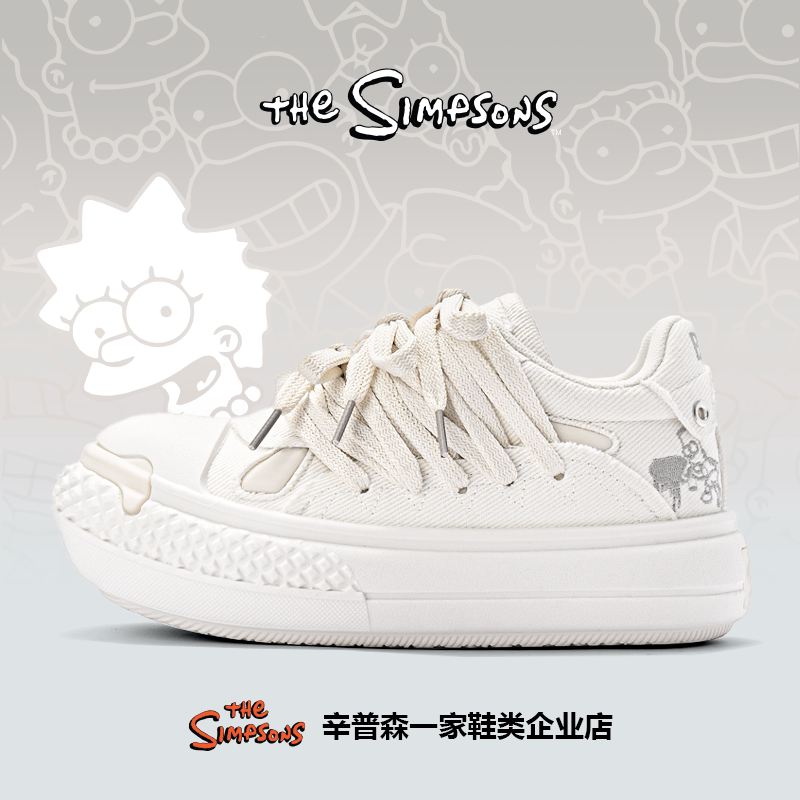 The Simpsons Women's Thick-Soled Big-Toe Shoes Couple's Spring and Summer Casual Canvas Sneakers
