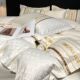 Light luxury high-end water-washed silk four-piece r-sleeved quilt cover bed sheet European silky nude sleeping in summer bed