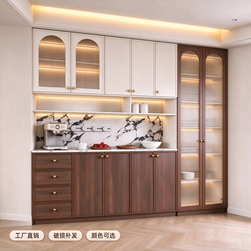 French-Style Cream-Colored Vintage Glass Doors, Rattan Doors, Cabinet Doors, Wine Cabinet Doors, Molded Door Panels