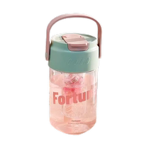 Water cup for girls good-looking summer tea cup simple large capacity student portable plastic cup cute with straw