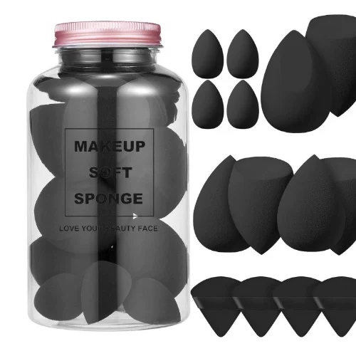 Makeup Sponge Set 8 pcs Shaped Blenders, Multi-colored Soft Face Sponges in Jar