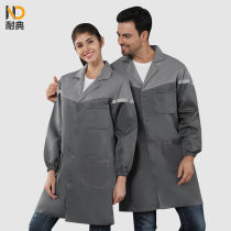 Classic blue coat long-sleeved mens and womens laboratory warehouse moving labor protection clothing workshop smock coat work clothes available now