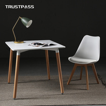 Milk tea shop dining table creative round table office desk simple negotiation coffee table Eames dining table and chair combination