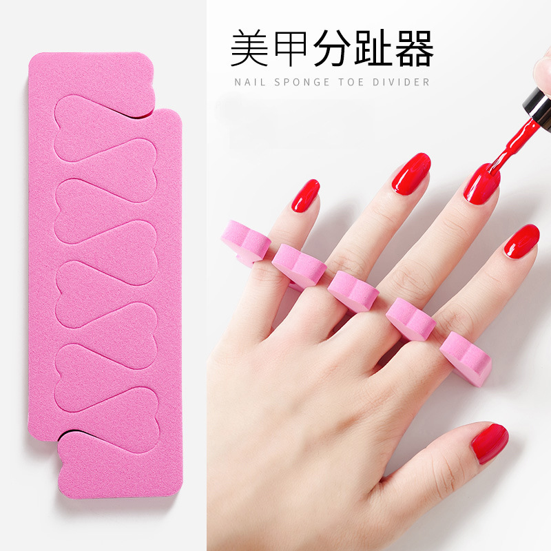Manicure Tool Finger Separator Toe Separator Isolation Heart Sponge Fixed Toe Finger Nail Polish Glue Auxiliary Device Manicure Tool Finger Separator Toe Separator Isolation Heart Sponge Fixed Toe Finger Nail Polish Glue Auxiliary Device
