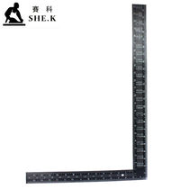 Seko Woodworking Corner Ruler Stainless Steel Hair Black Steel Inflective Ruler 90 Degrees Right Angle Steel Ruler Double Face Metric