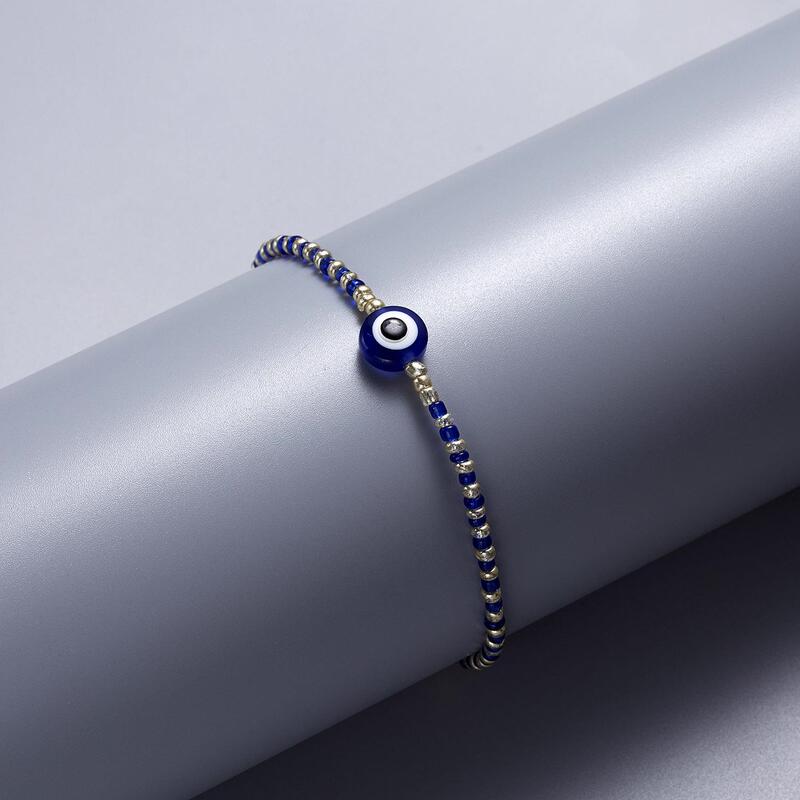 2-Pack Turkish Blue Eyes Bracelet Evileyes Personalized Devil's Eye Creative Blue Beaded Bracelet