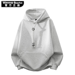 Wassup Shark American-Style Heavyweight Hooded Sweatshirt for Men, Relaxed Fit Jacket, Couple's Casual Spring and Autumn Pullover Hoodie