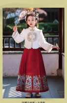 Hanfu Winter Girls Horse Face Skirt 2023 New Autumn and Winter Childrens New Year Clothes New Year Clothes New Year Chinese Style