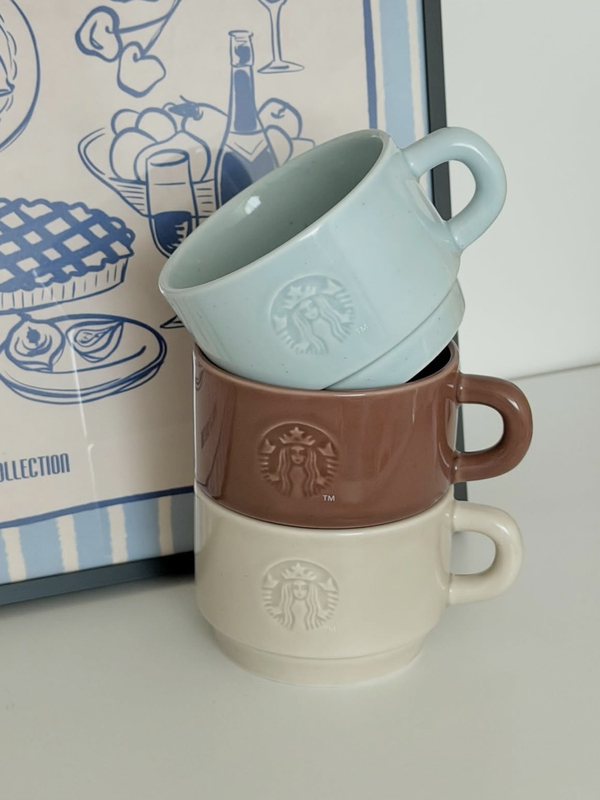 Jingge Korea Direct Mail Starbucks 2025 Stacka Tableware Series Ceramic Mug and Plate Jingge Korea Direct Mail Starbucks 2025 Stacka Tableware Series Ceramic Mug and Plate