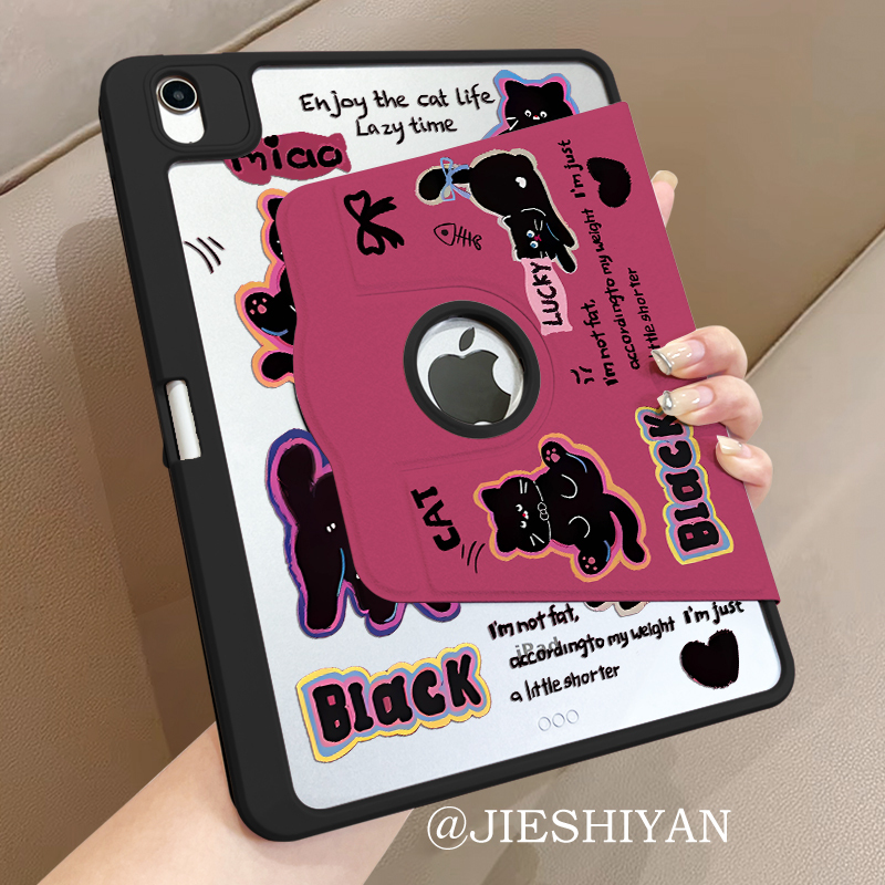 【720 ° Rotating Cover】Suitable for iPad Air 6 Protective Case Pro 11 Creative Black Cat 2024 Anti-Bending Acrylic iPad 9/10 70% off Anti-Drop 2018/2017 with Pen Slot Air 5 【720 ° Rotating Cover】Suitable for iPad Air 6 Protective Case Pro 11 Creative Black Cat 2024 Anti-Bending Acrylic iPad 9/10 70% off Anti-Drop 2018/2017 with Pen Slot Air 5