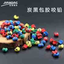 Jinhong color plastic-coated round opening lead biting rock fishing clip lead opening lead micro lead raft fishing gear lead pendant